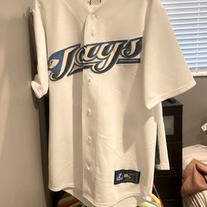 Blue jay baseball jersey size small but fits like medium